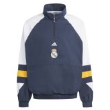 (Half-Zip Icon) 23/24 Real Madrid Navy All Weather Windrunner Soccer Jacket Mens