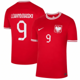 (Lewandowski #9) 22/23 Poland Away Soccer Jersey Mens