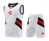23/24 Flamengo White Soccer Training Suit Singlet + Short Mens