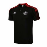21/22 Manchester United Black Soccer Polo Jersey Mens