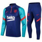 2020-21 Barcelona Blue - Green Men Soccer Training Suit