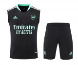 22/23 Arsenal Black Soccer Training Suit Singlet + Short Mens