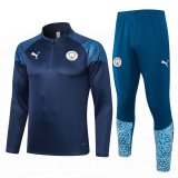 23/24 Manchester City Royal Soccer Training Suit Sweatshirt + Pants Mens