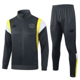 23/24 Borussia Dortmund Grey Soccer Training Suit Jacket + Pants Mens