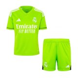 23/24 Real Madrid Goalkeeper Black Soccer Jersey + Shorts Kids