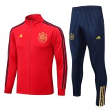2022 Spain Red Soccer Training Suit Jacket + Pants Mens