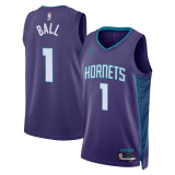 (BALL - 1) 22/23 Charlotte Hornets Purple Swingman Jersey - Statement Edition Mens