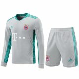20/21 Bayern Munich Goalkeeper Grey Long Sleeve Man Soccer Jersey + Shorts Set