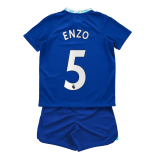 (ENZO #5) 22/23 Chelsea Home Soccer Jersey + Shorts Kids
