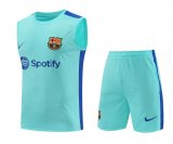 23/24 Barcelona Turquoise Soccer Training Suit Singlet + Short Mens