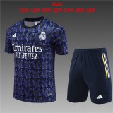 23/24 Real Madrid Purple Soccer Training Suit Jersey + Short Kids