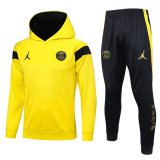 (Hoodie) 23/24 PSG x JORDAN Yellow Soccer Training Suit Sweatshirt + Pants Mens