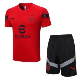 22/23 AC Milan Red Soccer Training Suit Jersey + Short Mens