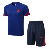 21/22 Atletico Madrid Blue Soccer Jersey + Shorts Mens