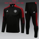 21/22 Manchester United Black Soccer Training Suit Kids