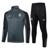 23/24 Real Madrid Grey Soccer Training Suit Jacket + Pants Mens