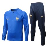 22/23 France Blue Soccer Training Suit Mens