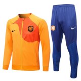 22/23 Netherlands Orange Soccer Training Suit Jacket + Pants Mens