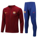 22/23 Barcelona Burgundy Soccer Training Suit Jacket + Pants Mens