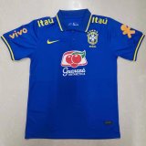 2022 Brazil Blue Soccer Polo Jersey Mens