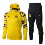 20/21 Borussia Dortmund Hoodie Yellow Soccer Training Suit (Jacket + Pants) Man