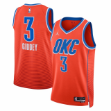 (Josh Giddey #3) 22/23 Oklahoma City Thunder Brand Orange Swingman Jersey - Statement Mens