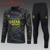 23/24 PSG x Jordan Black Soccer Training Suit Sweatshirt + Pants Kids