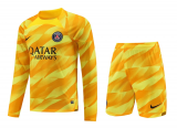 (Long Sleeve) 23/24 PSG Goalkeeper Yellow Soccer Jersey + Shorts Mens
