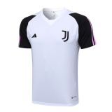 23/24 Juventus White Short Soccer Training Jersey Mens