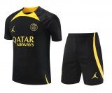 23/24 PSG x Jordan Black II Soccer Training Suit Jersey + Short Mens