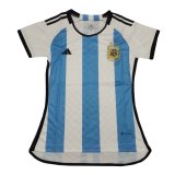 2022 Argentina World Cup Home Soccer Jersey Womens