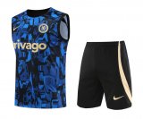 23/24 Chelsea Blue Soccer Training Suit Singlet + Short Mens