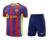 23/24 Barcelona Blue - Red Soccer Training Suit Jersey + Short Mens