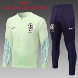 2022 Brazil Green Soccer Training Suit Jacket + Pants Kids