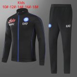 21/22 Napoli Black Soccer Training Suit Jacket + Pants Kids