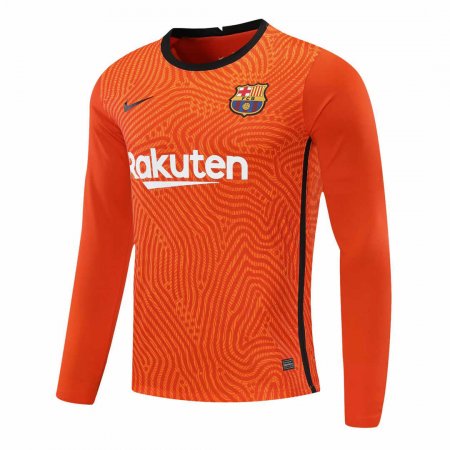 2020-21 Barcelona Goalkeeper Orange Long Sleeve Man Soccer Jersey