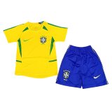 2002 Brazil Retro Home Soccer Jersey + Shorts Kids