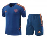 22/23 Manchester United Navy Soccer Jersey + Shorts Mens