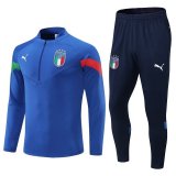 2022 Italy Blue Soccer Training Suit Mens