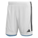 2023 Argentina 3-Star Home White World Cup Champions Soccer Short Mens