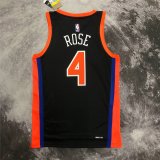 New York Knicks 2022/2023 Black Swingman Jersey City Edition Man (ROSE #4)