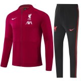 21/22 Liverpool Burgundy Soccer Training Suit Jacket + Pants Mens