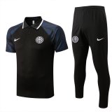 22/23 Inter Milan Black Soccer Training Suit Polo + Pants Mens