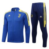 21/22 Juventus Blue - Yellow Soccer Training Suit Jacket + Pants Mens