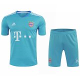 20/21 Bayern Munich Goalkeeper Blue Man Soccer Jersey + Shorts Set