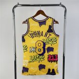 (BRYANT - 8) 1996-97 Los Angeles Lakers Slap Sticker Yellow Mitchell & Ness Swingman Jersey Mens