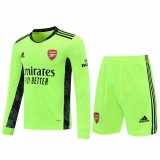 20/21 Arsenal Goalkeeper Green Long Sleeve Man Soccer Jersey + Shorts Set