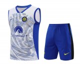 24/25 Inter Milan White Soccer Training Suit Singlet + Short Mens