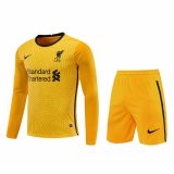 20/21 Liverpool Goalkeeper Yellow Long Sleeve Man Soccer Jersey + Shorts Set