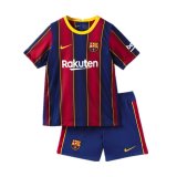 20/21 Barcelona Home Red & Navy Stripes Kids Soccer Kit (Jersey + Short)